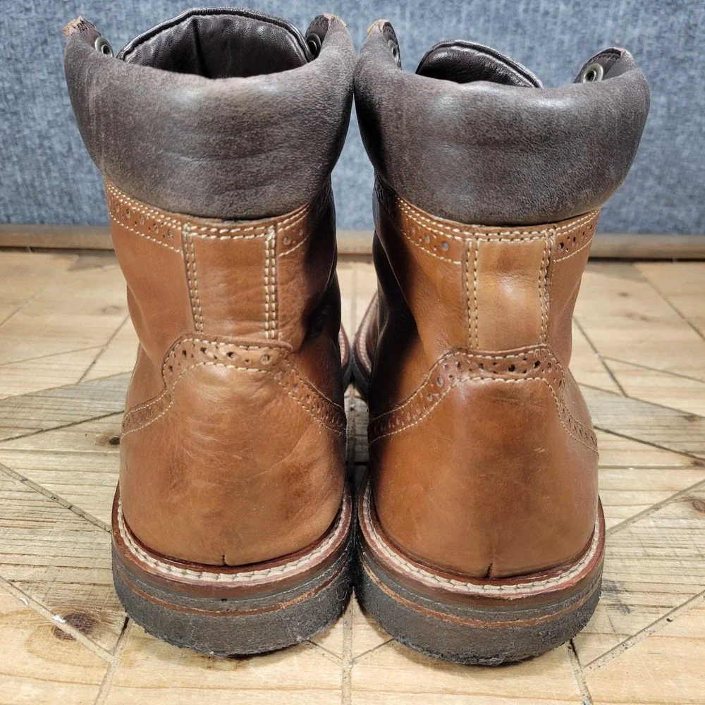 Johnston & Murphy Connelly $200 Men's Cap Toe Boots Size 10 M Crepe Sole 27-1233